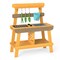 Natural Kids Outdoor Mud Kitchen with Grill Sink Faucet Fir Wood 30 Inch